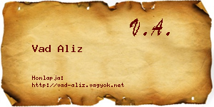 Vad Aliz névjegykártya